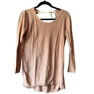 T.Babaton Women's Silk Cashmere Knitted Sweater Top 34 Sleeve Camel Tan Size XXS